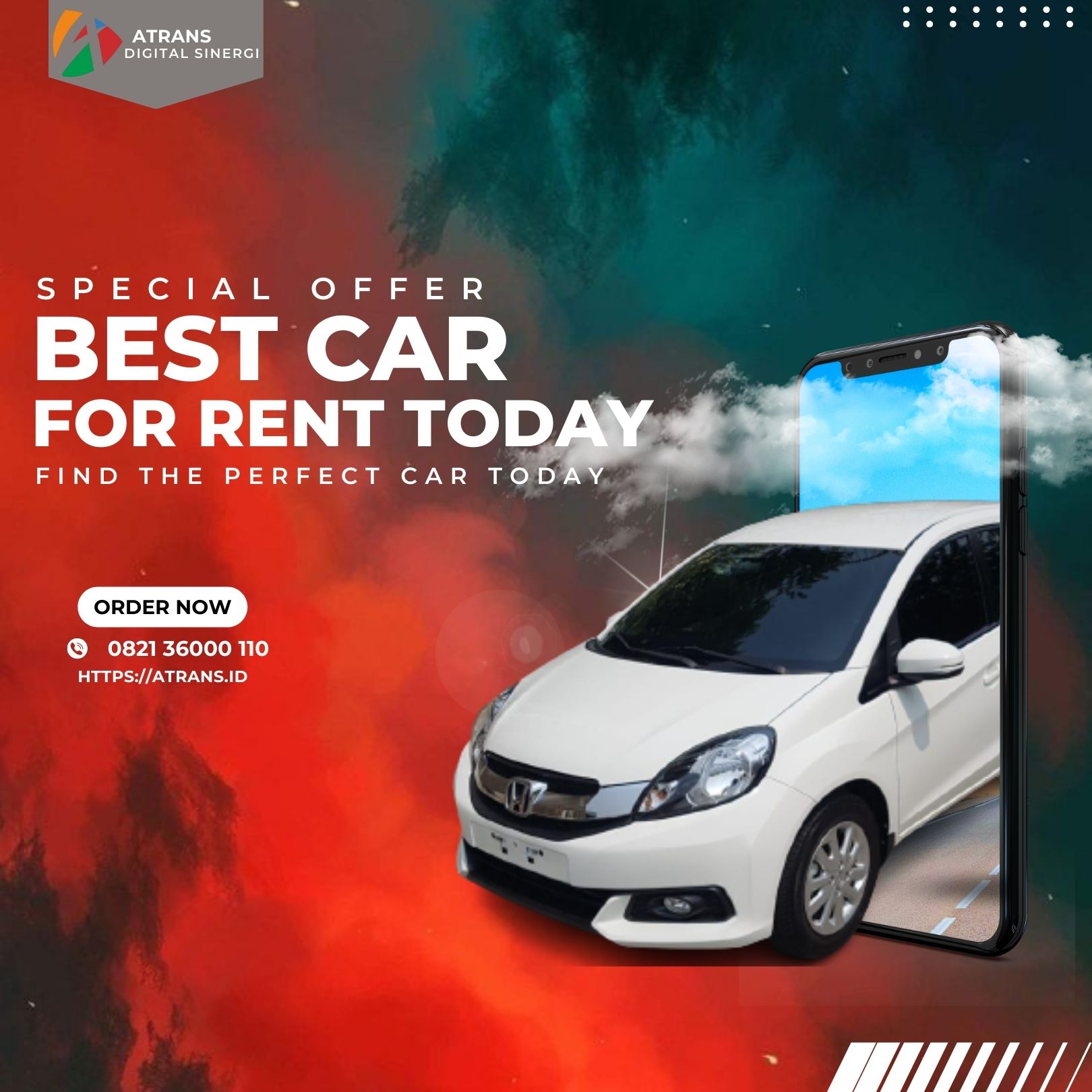 White Modern Car Rent Sale Instagram Post 1